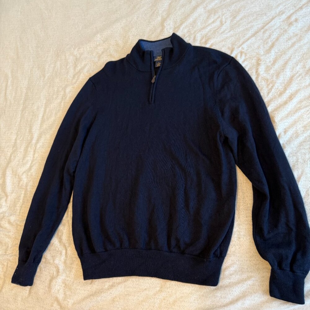 Mens Brooks Brothers Extra Fine Merino Wool 346 Navy Sweater